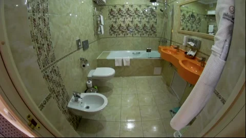 Bathroom interior in hotel Видео 91326813