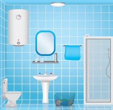 Bathroom interior 스톡 일러스트