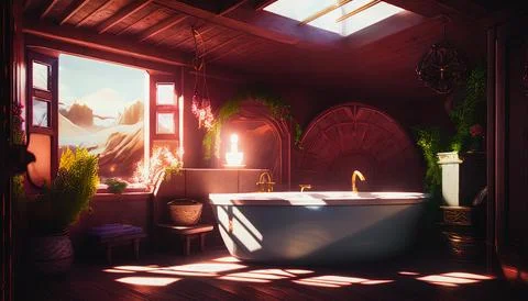 Bathroom interior Stock Illustration