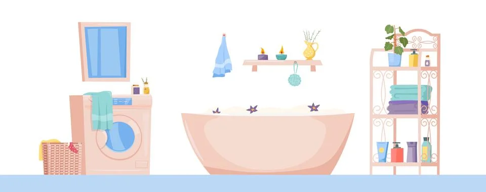 Bathroom interior image Stock Illustration