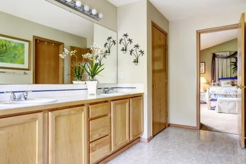 Bathroom interior in master bedroom Stock Photos