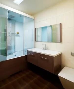 Bathroom interior, modern style. Stock Illustration