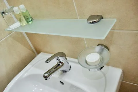 Bathroom interior with sink Foto stock