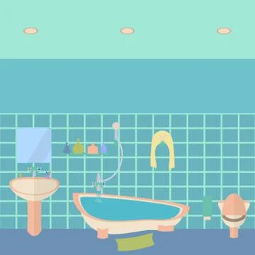 Bathroom interior vector illustration Stock Illustration