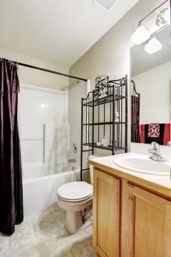 Bathroom with iron rack Stock Photos