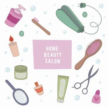 Bathroom items vector illustration set Stock Illustration