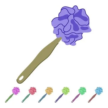 Bathroom loofah shower vector cartoon graphic Illustrazione stock