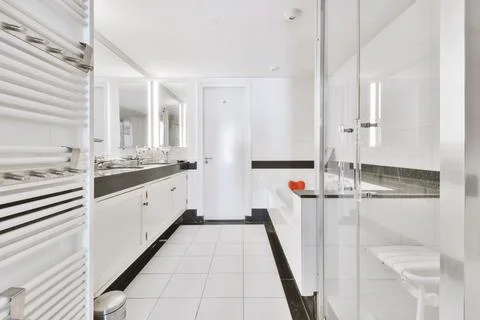 Bathroom with marble walls Stock Photos