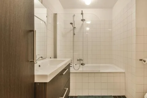 Bathroom with marble walls Stock Photos