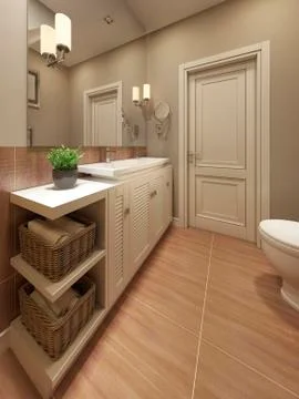Bathroom Mediterranean design Illustrazione stock