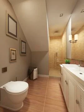 Bathroom Mediterranean design Stock Illustration