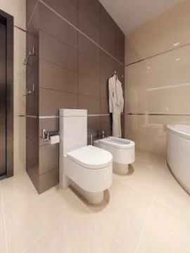 Bathroom minimalism style Stock Illustration