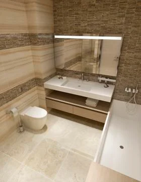 Bathroom minimalist design Stock Illustration