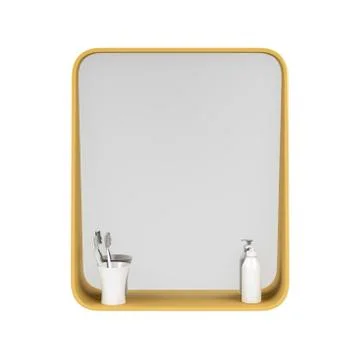 Bathroom mirror isolated on white background 库存插图