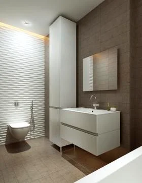 Bathroom in modern style Stock Illustration