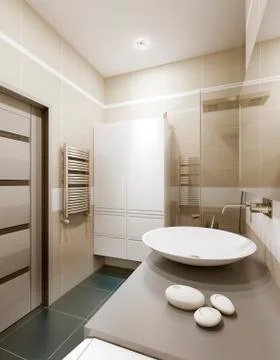 Bathroom in modern style Stock Illustration