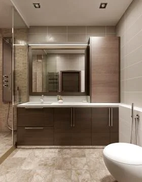Bathroom modern style Stock Illustration