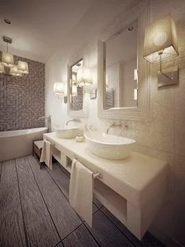 Bathroom modern style Stock Illustration