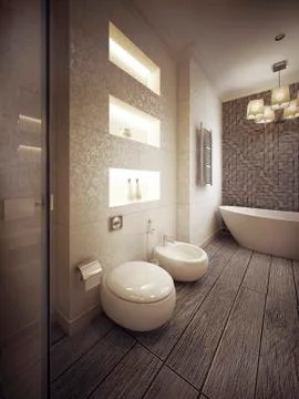 Bathroom modern style Stock Illustration