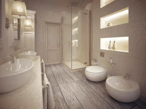 Bathroom modern style Stock Illustration