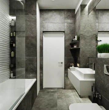 Bathroom in a modern style Stock Illustration