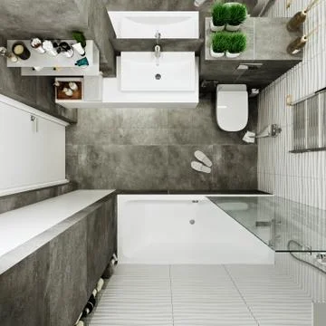 Bathroom in a modern style Stock Illustration