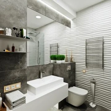 Bathroom in a modern style Stock Illustration