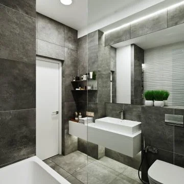 Bathroom in a modern style Stock Illustration