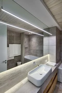 Bathroom in modern style Stock Photos
