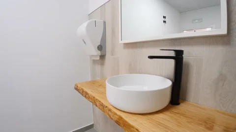 Bathroom modern white sink. 動画素材 217980101