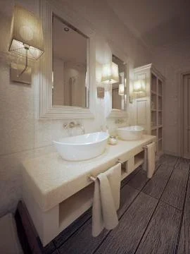 Bathroom Neoclassical style Stock Illustration