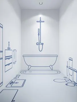 Bathroom planning design Stock-Illustration