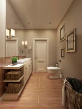 Bathroom Provence Stock Illustration