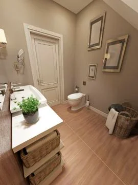 Bathroom Provence Stock Illustration