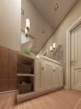 Bathroom Provence Stock Illustration