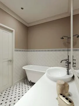 Bathroom provence style Stock Illustration