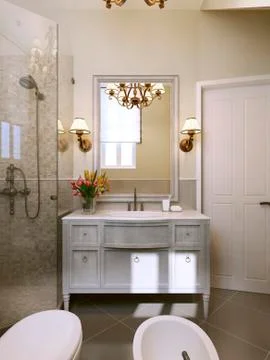 Bathroom Provence style Stock Illustration