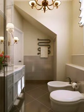 Bathroom Provence style Stock Illustration