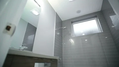 Bathroom range master bedroom. Modern bathroom in a new house Stock Footage 101856769