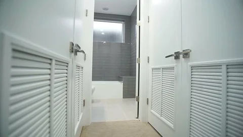 Bathroom range master bedroom. Modern bathroom in a new house Stock Footage 101856803