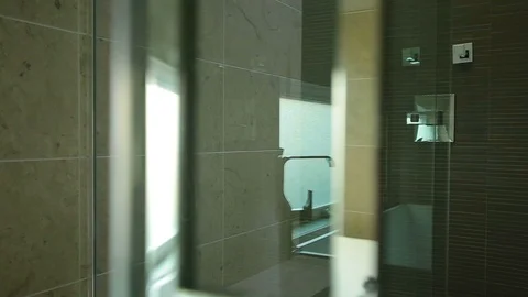 Bathroom range master bedroom. Modern bathroom in a new house Stock Footage 101857320