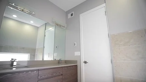 Bathroom range master bedroom. Modern bathroom in a new house Stock Footage 101857371