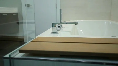 Bathroom range master bedroom. Modern bathroom in a new house Stock Footage 101859457