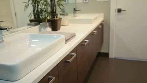 Bathroom range master bedroom. Modern bathroom in a new house Stock Footage 101859793