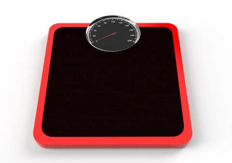 Bathroom red black weight scale sports car design on white. 3D illustration Stock Illustration