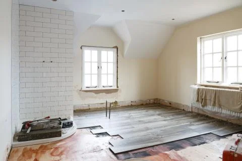 Bathroom refit tiling Stock Photos