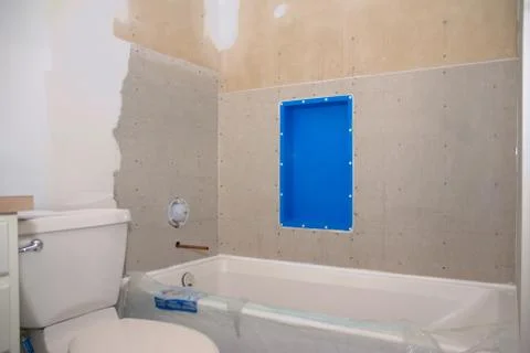 Bathroom Remodel Ready for Tile Stock Photos