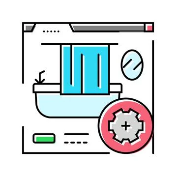 Bathroom remodeling color icon vector illustration Stock Illustration