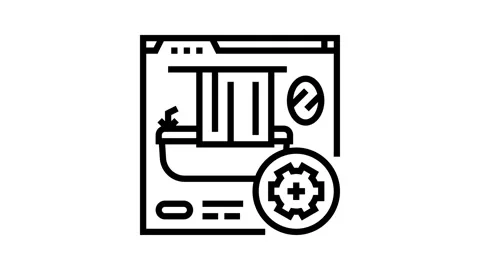 Bathroom remodeling line icon animation Stock Footage 326131983