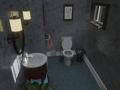 Bathroom Render 3 Illustrazione stock